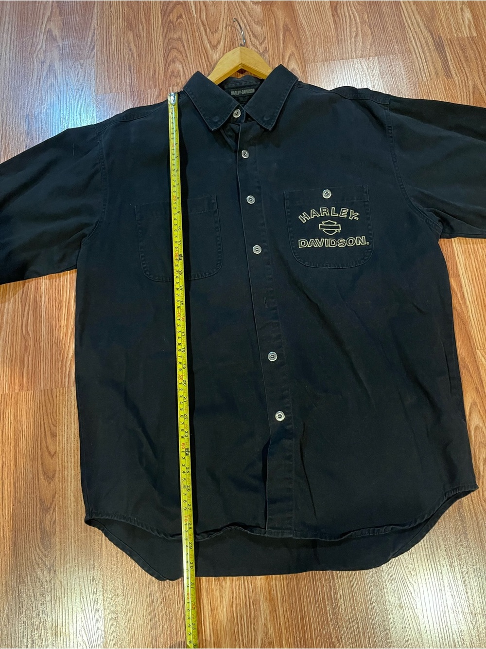 Harley-Davidson Black Long-Sleeve Button-Down Shirt with Chest Logo - Picture 12 of 12